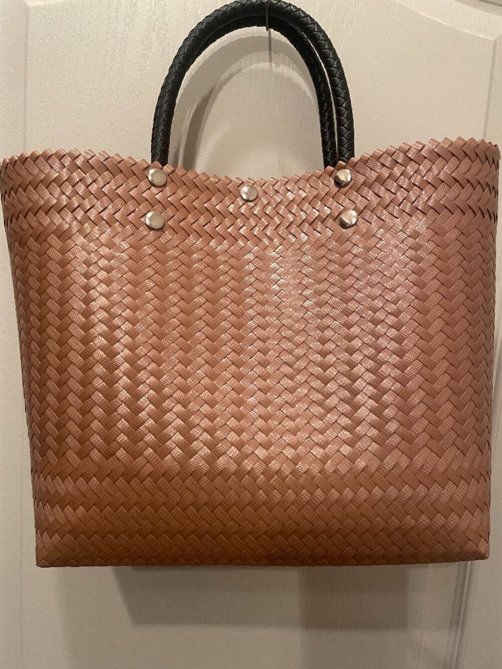 Hand Crafted Woven Basket Plastic Tote
